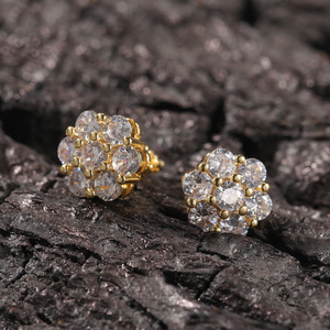 UWIN Sparkle Bling Cluster CZ Flower Shape <strong>Earrings</strong> Stud Screw <strong>Back</strong> Jubliee <strong>Earrings</strong> for Women - Product Image 5