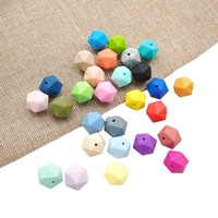 Grande qualité sans BPA bébé jouet à mâcher sucette chaîne DIY 14mm Icosahedron perle de silicone en vrac