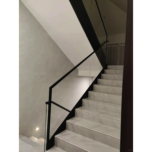 Tối giản Bắc Âu trong nhà Hợp kim nhôm hình chữ U khe cắm Kính cầu thang lan can độc đáo bên Gắn Cột miễn phí cầu thang lan can - Product Image 3