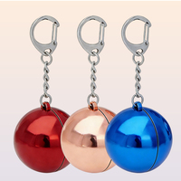 Bálsamo Labial Vegano Natural GUOCUI, Crema Labial Nutritiva e Hidratante, Bálsamo Labial Voluminizador en Bola Redonda Roja/Dorada/Azul con Cierre de Cadena
