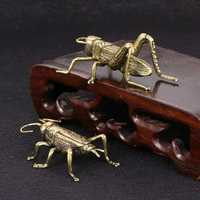 Figurine Becora en laiton de cricket et de sauteuse, sculpture animale en métal, décoration pour la maison et le bureau, figurines de thé, divertissement enfantin, objet d'art de collection