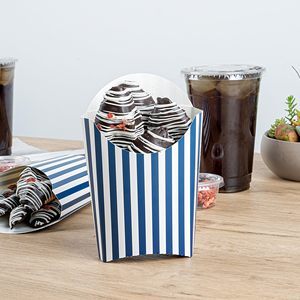 Boîte à frites en carton alimentaire personnalisée avec impression rayée bleu et blanc, <span class=keywords><strong>prix</strong></span> de gros - Product Image 3