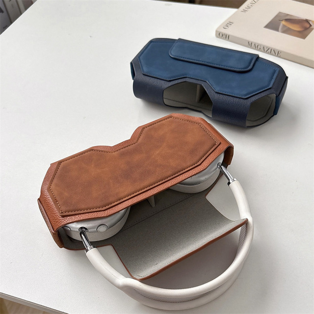 PU Leather Waterproof Shockproof Anti-Fall Anti-Dust Magnetic Buckle Fashion Simple Headphone Case for Max Customizable Color