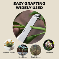 Couteau de greffage et d'élagage pliable et flexible pour jardinage, avec manche en bois, couteau de poche pliant pour greffage et bouturage