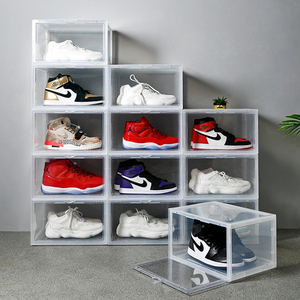 High Quality Household Transparent Custom Logo <strong>Stackable</strong> Sneaker Drop Front Acrylic Shoes Box Plastic <strong>Storage</strong> <strong>Container</strong> - Product Image 2