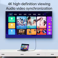 Câble HDMI Mindpure Plaqué Or 2M Téléphone vers TV Ultra HD 1080P 4K 60Hz, Adaptateur USB 3.1 Type-C Mâle vers HDMI Mâle