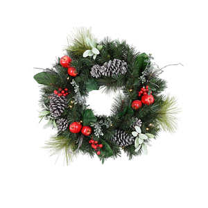 Couronne de décoration de Noël et de Thanksgiving personnalisée par le fabricant, 24 pouces, pour porte d'entrée - Product Image 1