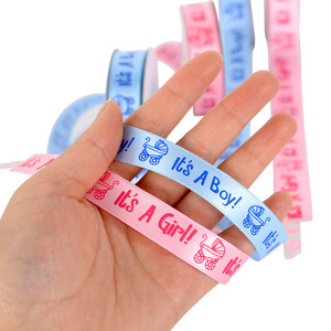 1 Rotolo 10 Iarde Nastro Stampato 'It Is a Boy Girl' per Festa di Rivelazione del Sesso, Regalo, Fai-da-Te, Confezioni, Decorazioni per Baby Shower - Product Image 1