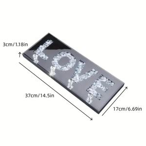 DILU Cristal Amour Mur Porte-clés Étincelant Diamant Miroir Clé Mur Cadeau 4-Crochet Entrée Déco MAISON Lettré Diamant Décorations - Product Image 3