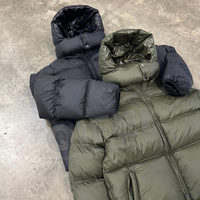 Vestes Bomber à Bulles Légères et Chaudes en Gros, Logo Personnalisé, Nylon Noir, Capuche, Hiver, Rembourrage en Duvet, Vestes Puffer pour Hommes