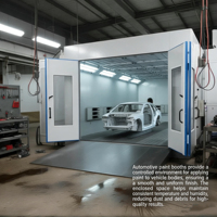 Cabine de peinture à base d'eau Xinyuan A1 pour l'industrie automobile, ligne de peinture personnalisée, brûleur diesel Riello, cuisson à 80°C