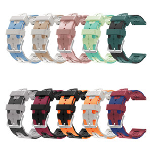 Bracelets de montre étanches en silicone TPU double couleur de luxe ATB 12mm-22mm pour & iPhone avec conception de boucle sport - Product Image 1