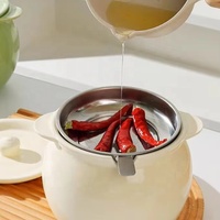 Boîte d'assaisonnement en céramique de grande capacité résistante aux hautes températures couvercle durable réservoir d'huile de piment électrique pot de sel de cuisine