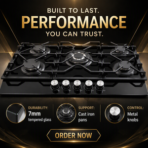 <span class=keywords><strong>Piano</strong></span> <span class=keywords><strong>Cottura</strong></span> a Gas Incasso 5 Fuochi in Vetro Temperato, <span class=keywords><strong>Piano</strong></span> <span class=keywords><strong>Cottura</strong></span> a Gas Indipendente Multifuoco per <span class=keywords><strong>Cucina</strong></span> - Product Image 6