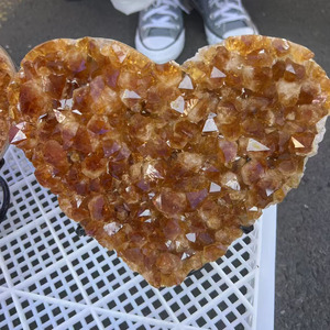 Brazil Citrine cụm đồ trang trí tự nhiên thô khối đá tinh thể quặng mẫu vật với Citrine tim thủ công tự nhiên - Product Image 3