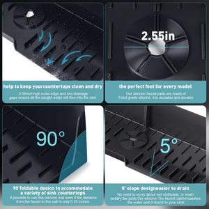 Tapis de protection moderne en silicone réutilisable pour évier de cuisine avec égouttoir automatique et boîte de rangement anti-éclaboussures - Product Image 5