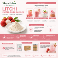 Puur gevriesdroogd lycheepoeder, zonder toevoegingen of vulstoffen, authentieke lychee smaak, OEM bulk levering met complete COA-documenten