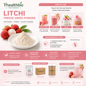 <span class=keywords><strong>Poudre</strong></span> de litchi lyophilisée pure, sans additifs ni remplissants, saveur litchi authentique, approvisionnement en vrac OEM avec documents COA complets - Product Image 4