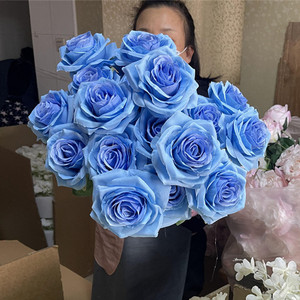 Rosas Artificiales de Seda Azul Cielo IFG, 9 Cabezas, Decoraciones Florales para Bodas, Navidad, San Valentín, Acción de Gracias, Graduación - Product Image 6