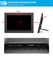 Bingkai Foto Digital Tft 8 Inci, Tampilan Ips 8 Inci Ultra Tipis dengan Layar Lcd