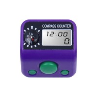 Compteur de prières islamique numérique à 5 chiffres, réinitialisable, en plastique, avec boussole électrique et écran LED