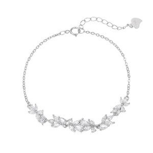 Bracciale da Donna Regolabile in Argento Sterling 925 con Fiore di Glicine e Zirconi, un Prodotto di Grande Successo - Product Image 2