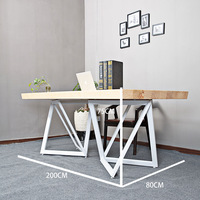 Muebles de oficina de estilo americano, de conferencias de mesa y silla tira larga de madera maciza, escritorio de oficina de estilo industrial creativo