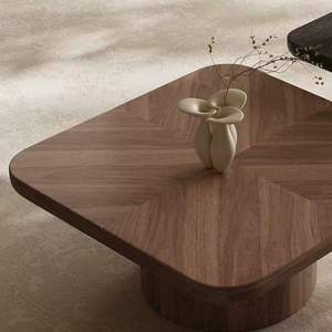 Table basse moderne italienne luxueuse en noyer carré minimaliste Design simple pour <span class=keywords><strong>petit</strong></span> salon chambre maison Designer <span class=keywords><strong>TV</strong></span> - Product Image 1