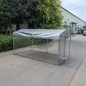 Modern lüks 3x1.5m ağır açık yaz Pet ev mobilya için evcil hayvan çiti katı Metal köpek kafesi - Product Image 3