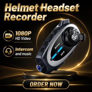 Auriculares para Casco de Ciclismo Q29 OEM/ODM <span class=keywords><strong>con</strong></span> Cámara, Intercomunicador Inteligente para Motocicleta para 2 Personas, Auriculares <span class=keywords><strong>con</strong></span> Intercomunicador de 500 m y Función de Compartir Música - Product Image 1