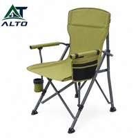 Chaise de camping Oxford 600D 57x57x90cm, chaise pliante à dossier haut en acier allié 150kg pour le camping, la pêche et les activités de plein air