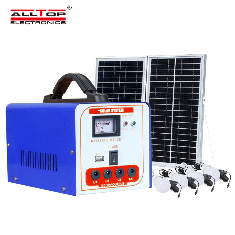 ALLTOP Kinerja Yang Baik Portable DC Solar KIT 40W Mini Solar Power Lampu untuk Rumah Surya Lampu Emergency