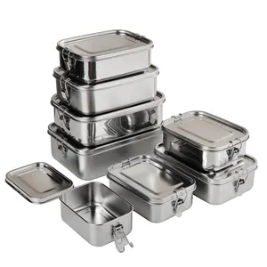Edelstahl-Lunchbox großer Metall-Bento-Einsatz mit Teiler-Lebensmittelkompartimenten Bento-Lunchbox Kind für Erwachsene