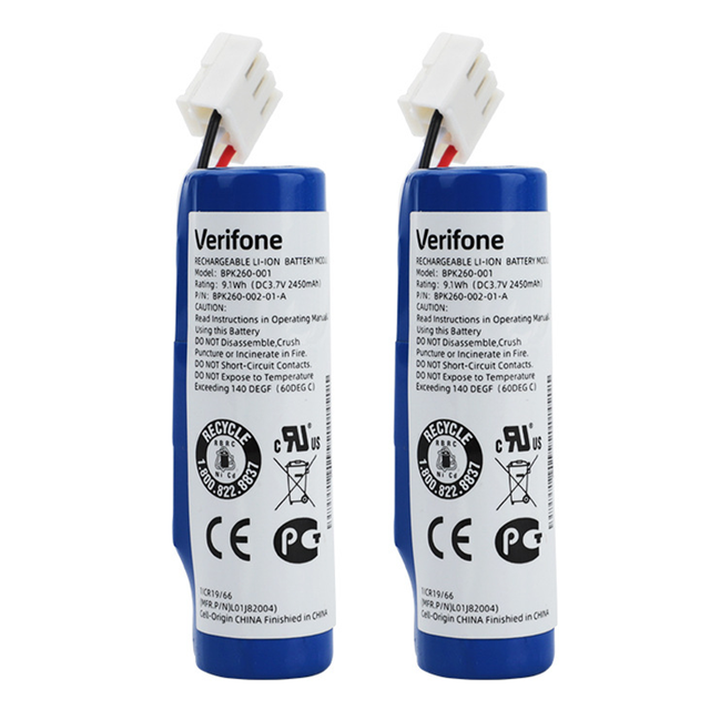 VX690 POS Terminal 3.7V 3400mAh 2600mah 18650 Vx675 Lithium Ion Battery for Verifone V71 C680 VX685 BPK265-001 POS Machine
