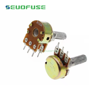 Potentiomètre rotatif de contrôle de vitesse de Volume à double canal WH148 de haute qualité 15MM 20MM 3Pin 6Pin B1K ~ B1M