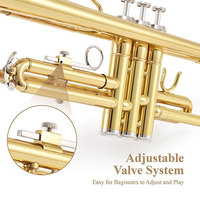 Wholesale Professional BB Trumpet with Gold Lacquer Finish Case High Quality Brass Instrument Rust Resistant Polished Finish