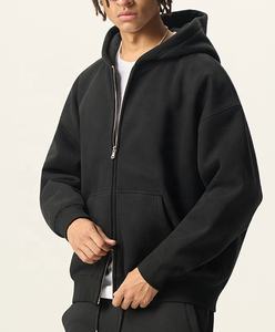 Felpa oversize pesante 100 cotone <span class=keywords><strong>sostenibile</strong></span> <span class=keywords><strong>Eco</strong></span> Friendly <span class=keywords><strong>abbigliamento</strong></span> organico Full Zip felpa con cappuccio da uomo con cerniera - Product Image 5