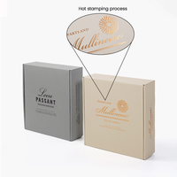 Emballages en papier pour petits cadeaux biodégradables, inserts rigides, lettres personnalisées en estampage à chaud, boîte de colisage en carton ondulé