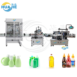 Huajie tự động Máy rót chai dầu gội đầu tự động điền máy đóng nắp ghi nhãn bao bì PLC + Màn hình cảm ứng - Product Image 4