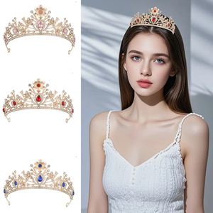 웨딩 크라운 헤어 주얼리 신부 헤어 액세서리 여성 바로크 크라운 라인스톤 크리스탈 티아라 신부 여왕 파티 크라운 선물 - Product Image 6