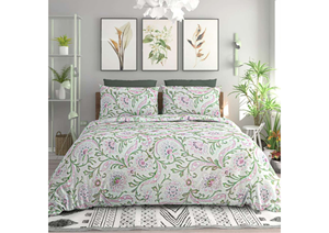 Custom Design Bedspread <b>King</b> <b>Size</b> Flat <b>Sheet</b> Cotton Double Bedsheet with 2 Pillow Cover Hand Block Prints <b>Sheet</b> & Pillow Cases - Product Image 2