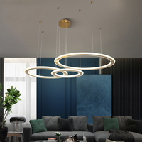 Plafonnier Led circulaire suspendu au design moderne, éclairage d'intérieur, luminaire décoratif de plafond, idéal pour un salon ou des escaliers