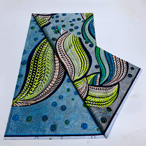 <span class=keywords><strong>Tissu</strong></span> <span class=keywords><strong>Pagne</strong></span> Africain en Coton Imprimé Wax Doré 6 Yards pour Robes et Chemises Femme Motif Batik pour Sacs Garçon - Product Image 1