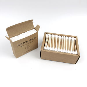 Bâtonnets de <span class=keywords><strong>coton</strong></span> jetables personnalisés, 200 pièces, 75 mm, blancs, en <span class=keywords><strong>bambou</strong></span>, pour le nettoyage des oreilles, double tête ronde - Product Image 2