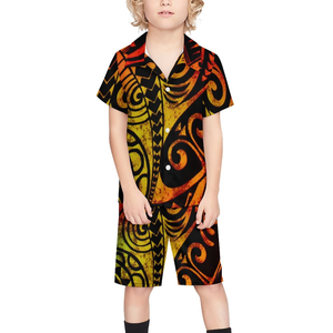 Prix usine décontracté <span class=keywords><strong>ensemble</strong></span> <span class=keywords><strong>de</strong></span> plage pour enfants personnalisé classique polynésien samoan Tribal costume pour enfants mode à la mode décontracté - Product Image 3