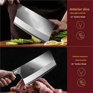 Ensemble de couteaux de cuisine <span class=keywords><strong>chinois</strong></span> de haute qualité, couteau à découper en acier inoxydable, couteau de boucher, couteau de chef, couteau à viande et à légumes - Product Image 5