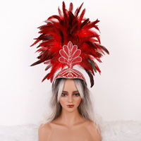 Al por mayor: Tocados de plumas para carnaval, cosplay, color personalizado, cómodos, suaves, con decoración de diamantes de imitación, para actuaciones escénicas y fiestas