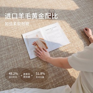 Alfombra de Lana Lisa Jeryl, Color Sólido, Resistente a las Manchas, Gruesa, para Sala de Estar o Dormitorio, Tejido a Máquina, Invierno 2025 - Product Image 3