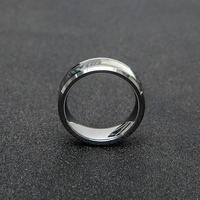 POYA – bague en tungstène 8mm, incrustation de coquille d'ormeau, bande de mariage irisée de luxe pour hommes