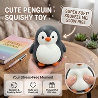 Coffret de jouets anti-stress populaires en forme d'animaux, doux et mignons, en TPR à base de farine, en forme de pingouin, pour la relaxation et la décoration